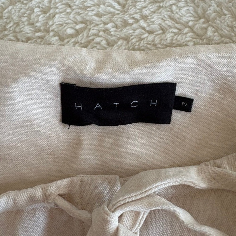 HATCH Jenna Dress Button Front Midi Maternity Women's 3 Cream Ruffle Sleeves Tie - Picture 7 of 10